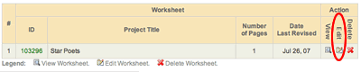 edit worksheet